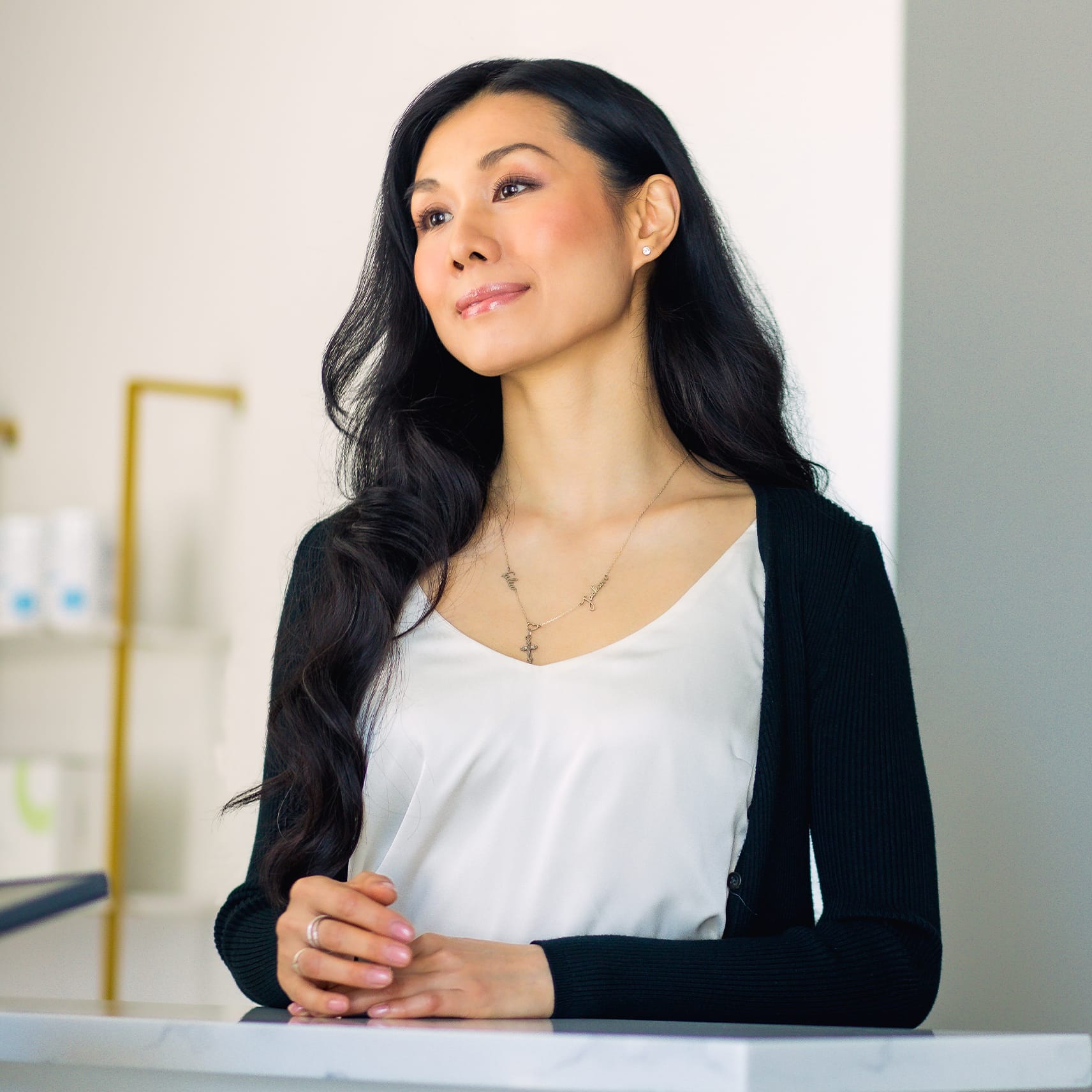 woman at the front desk